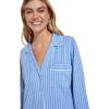 Eberjey Women’s Gisele Printed Long PJ Set(Nordic Stripes Vista/Blue Ivory)
