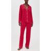 Eberjey Women’s Gisele Printed Long PJ Set(Nutcracker Holly Red/Ivory)