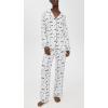 Eberjey Women’s Gisele Printed Long PJ Set(Ski Chalet Ivory/Pine)
