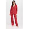 Eberjey Women’s Gisele Printed Long PJ Set(Winter Wonderland Haute Red/Iv)