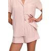 Eberjey Women’s Nautico Shortie PJ Set(Feeder Stripes Pale Mauve/White)