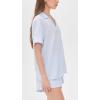 Eberjey Women’s Nautico Shortie PJ Set(White/Cornflower Blue)