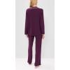 Eberjey womens Frida Long Pj Set(Plum/Ivory)