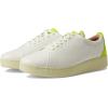 FitFlop Rally Leather Sneakers(Urban White/Electric Yellow)