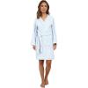 Lauren Ralph Lauren Greenwich Woven Terry Robe – Robe for Women – Front Patch Pockets – Long-Sleeve(Estate Blue)