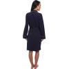 Lauren Ralph Lauren Hartford Lounge Short Shawl Collar Robe – Robe for Women – Long Sleeves – Quilted Cuffs Windsor Navy XS (US 0-2) One Size