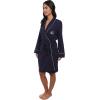 Lauren Ralph Lauren Hartford Lounge Short Shawl Collar Robe – Robe for Women – Long Sleeves – Quilted Cuffs Windsor Navy XS (US 0-2) One Size