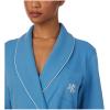 Lauren Ralph Lauren womens Long Sleeve Greenwich Wrap Robe(Blue)