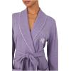 Lauren Ralph Lauren womens Quilted Long Sleeve Collared Short Robe(Purple)