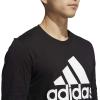 adidas Mens Basic Badge of Sport Long Sleeve Tee(Black)