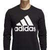 adidas Mens Basic Badge of Sport Long Sleeve Tee(Black)