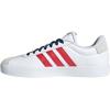 adidas Men’s VL Court 3.0 Shoe(White/Better Scarlet/Team Navy Blue)