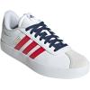 adidas Men’s VL Court 3.0 Shoe(White/Better Scarlet/Team Navy Blue)