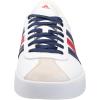 adidas Men’s VL Court 3.0 Shoe(White/Team Navy Blue/Better Scarlet)