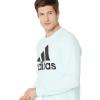 adidas mens Essentials Big Logo Sweatshirt(Almost Blue/Black)