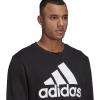 adidas mens Essentials Big Logo Sweatshirt(Black/White)