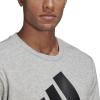 adidas mens Essentials Big Logo Sweatshirt(Medium Grey Heather/Black)