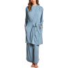 Barefoot Dreams womens Sand Washed Jersey Piped Midi Robe(Seashore)