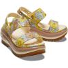 Crocs Unisex-Adult Classic Mega Crush Sandal | Platform Sandals(Vanilla/Cork Retro Floral)