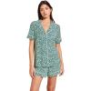 Eberjey Gisele Printed The Relaxed Short PJ Set for Women – Short Sleeves, All Over Polka Dots and Classic Folded Collar(Abstract Floral Agave)
