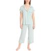 Eberjey Gisele Short Sleeve and Cropped Pant PJ Set(Surf Spray/ Agave)