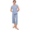 Eberjey Gisele Short Sleeve and Cropped Pant PJ Set(Wedgewood)