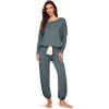 Eberjey Gisele Slouchy Set(Stone Blue/Ivory)