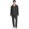 Eberjey Men’s William Modal Long PJ Set(Charcoal Heather/Ivory)