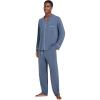 Eberjey Men’s William Modal Long PJ Set(Coastal Blue/Ivory)