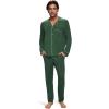 Eberjey Men’s William Modal Long PJ Set(Forest Green/Ivory)