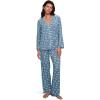Eberjey Women’s Gisele Printed Long PJ Set(Dalmatian Faded Denim/Ivory)