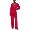 Eberjey Women’s Gisele Printed Long PJ Set(Nutcracker Holly Red/Ivory)