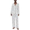 Eberjey Women’s Gisele Printed Long PJ Set(Ski Chalet Ivory/Pine)