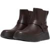 FitFlop Women’s F-Mode Folded-Knot Leather Flatform Short Boots Fashion(Chocolate Brown)