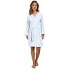 Lauren Ralph Lauren Greenwich Woven Terry Robe – Robe for Women – Front Patch Pockets – Long-Sleeve(Estate Blue)