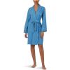 Lauren Ralph Lauren womens Long Sleeve Greenwich Wrap Robe(Blue)