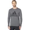adidas Mens Basic Badge of Sport Long Sleeve Tee(Dark Grey Heather)