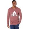 adidas Mens Basic Badge of Sport Long Sleeve Tee(Quiet Crimson)