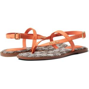 COACH Josie Leather Sandal Orange 5.5 B (M)