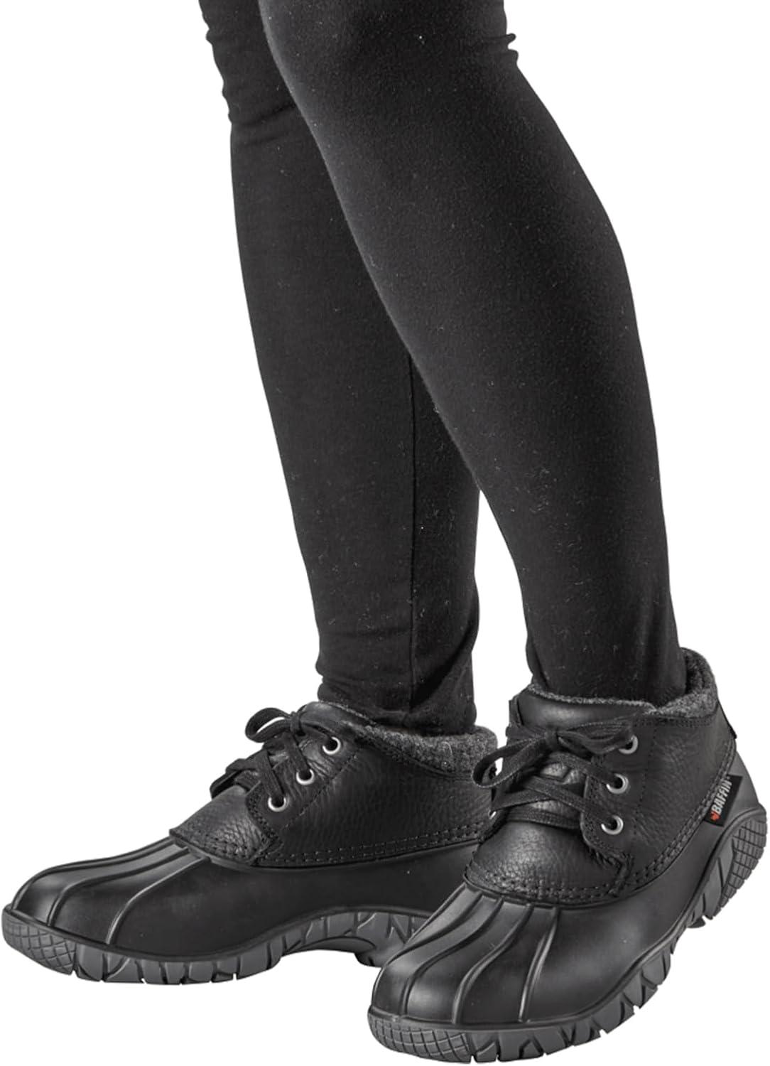 imageBaffin Womens WHITETAIL II Waterproof Insulated LowHeight Winter Snow Boots FullGrain Leather Upper Flexible Rubber BaseBlack