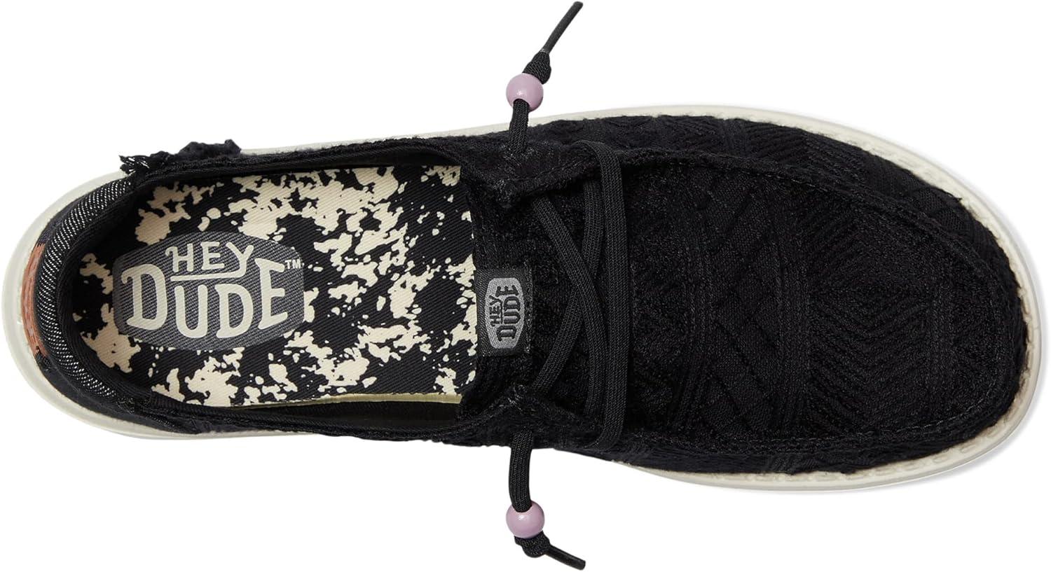 imageHEYDUDE Womens Wendy Crochet Lace LoaferBlack