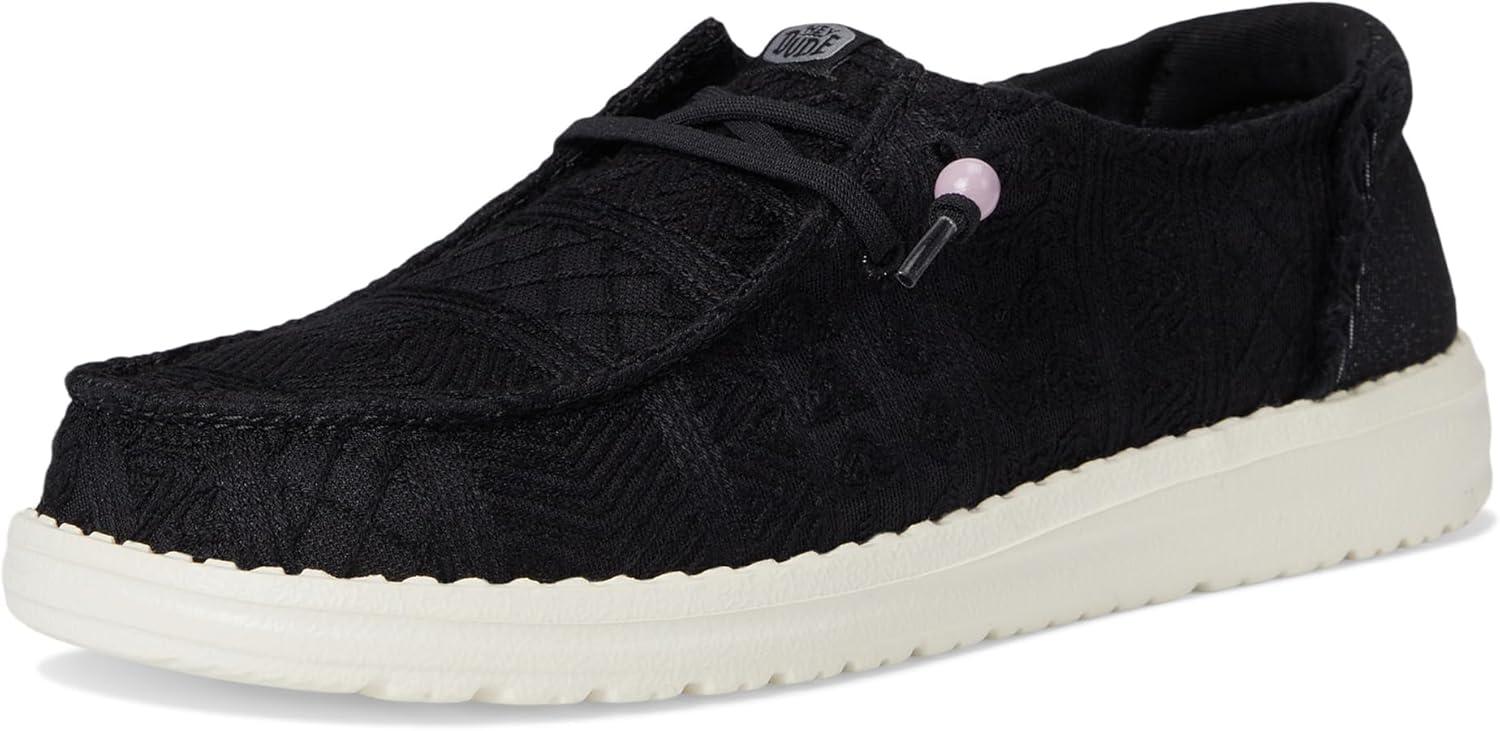 imageHEYDUDE Womens Wendy Crochet Lace LoaferBlack