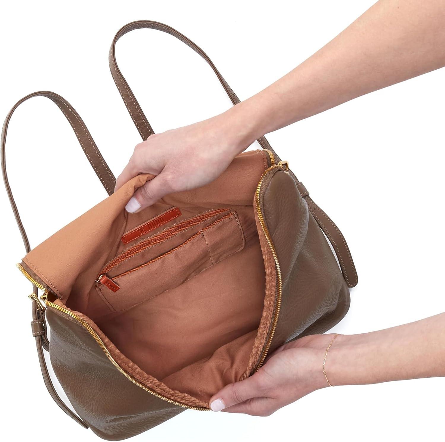 imageHOBO Fern Leather Travel Backpack with Adjustable Shoulder Straps Plenty of Pockets Zip Closure and Room For 13quot Laptop BlackDark Elm