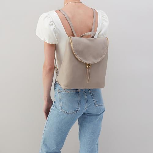 imageHOBO Fern Leather Travel Backpack with Adjustable Shoulder Straps Plenty of Pockets Zip Closure and Room For 13quot Laptop BlackTaupe