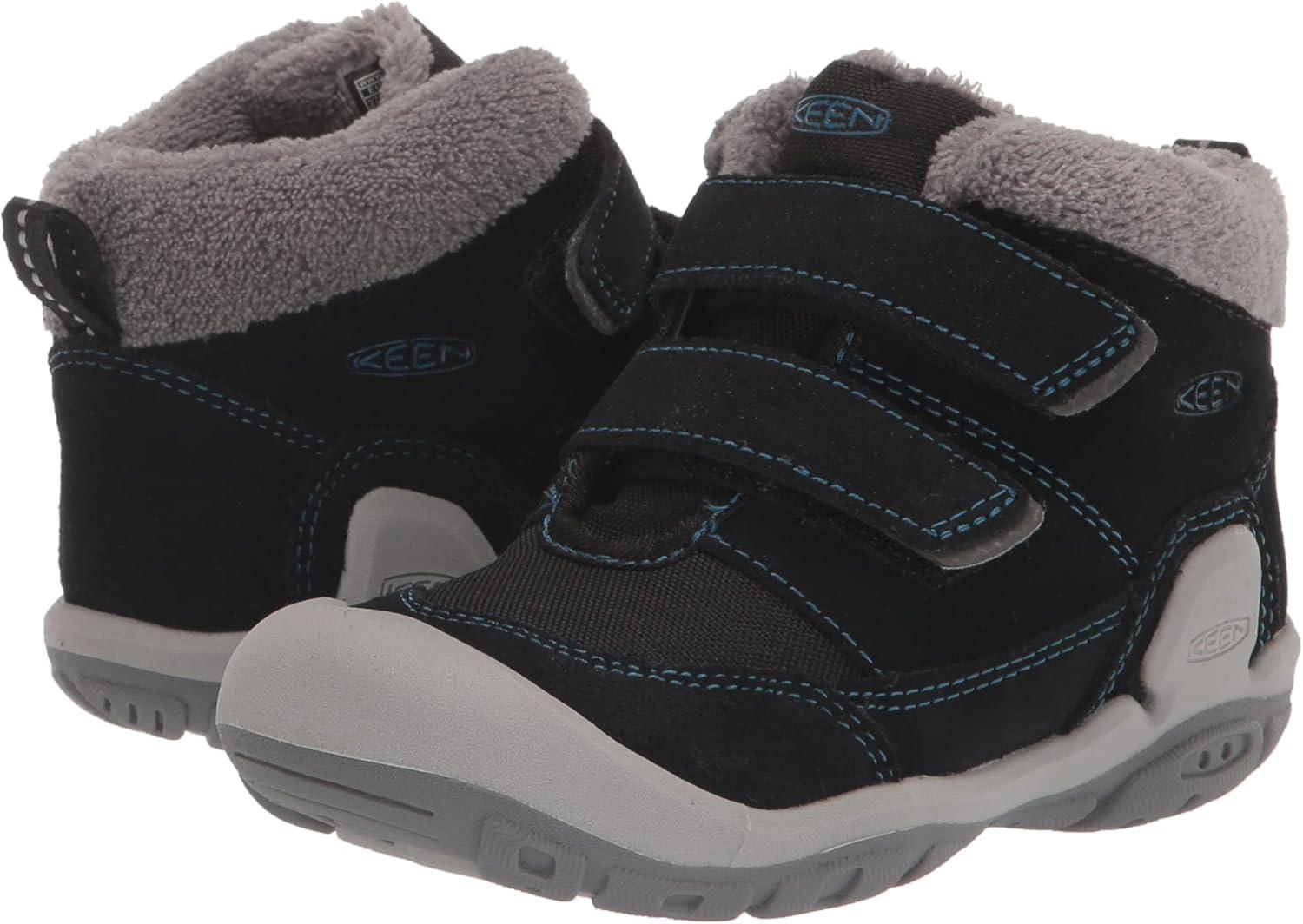 imageKEEN unisexchild Knotch Chukka Ds Mid Height InsulatedBlackMykonos Blue