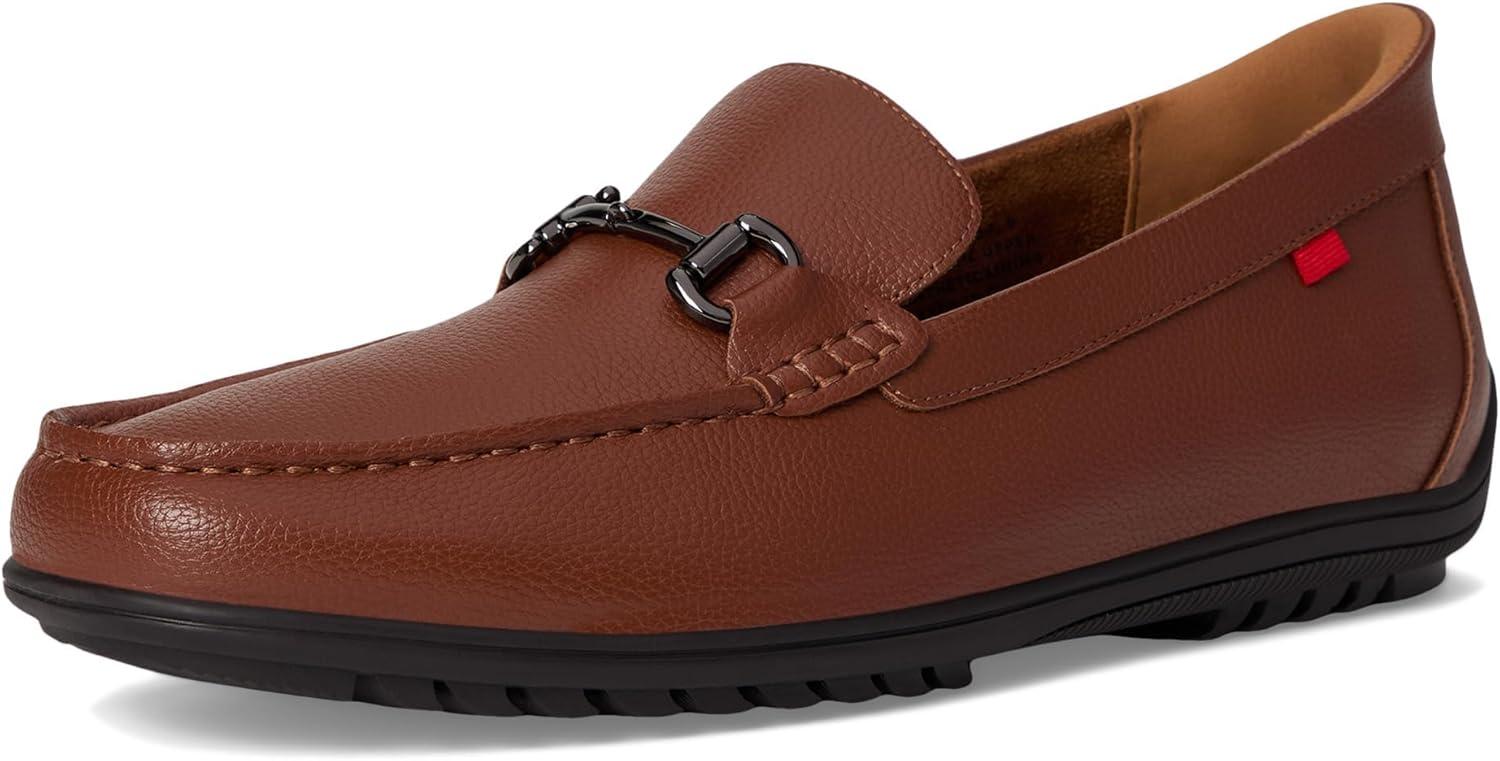 imageMarc Joseph New York Mens Casual Hands Free Slip on Buckle LoafersCognac Faux Leather