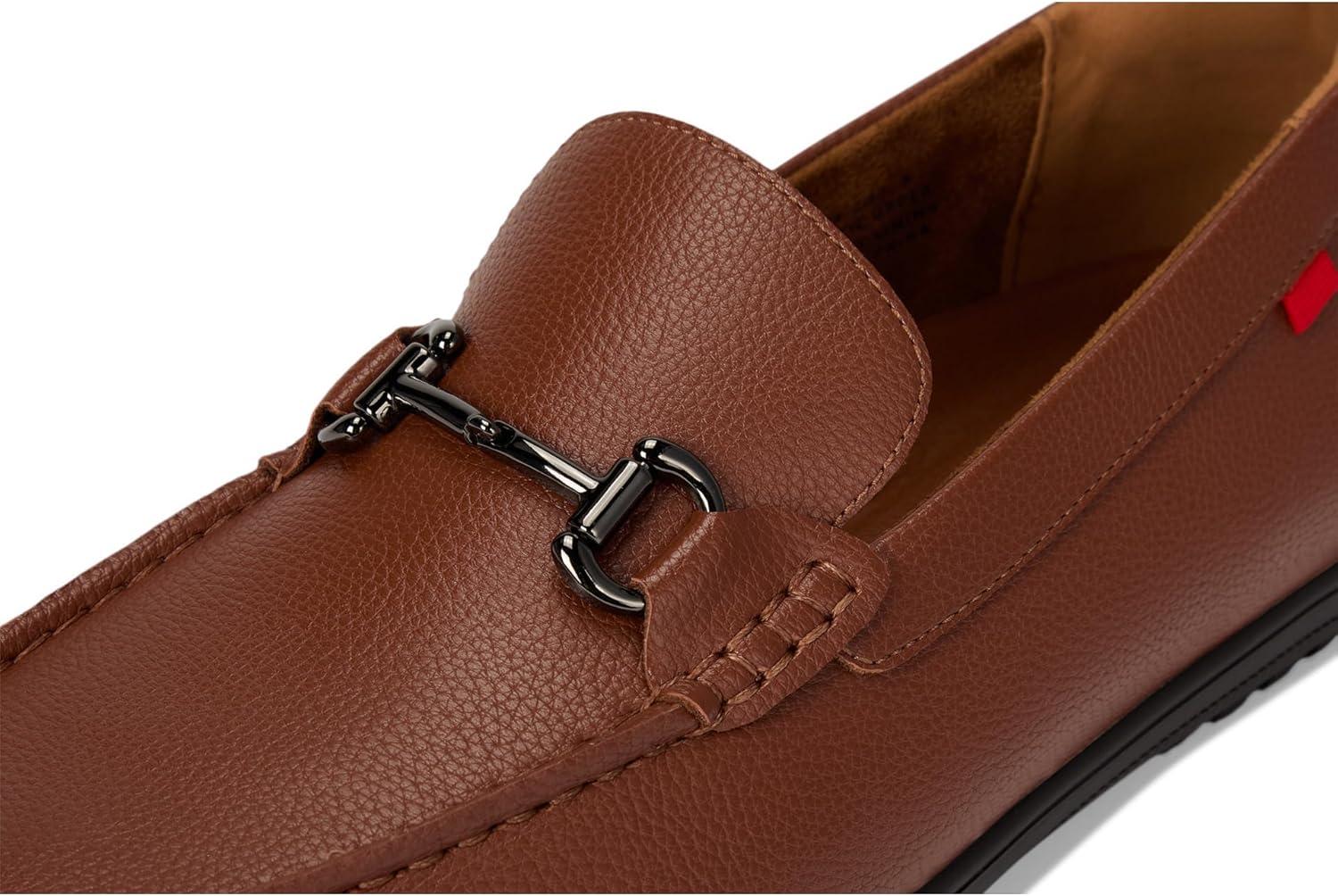 imageMarc Joseph New York Mens Casual Hands Free Slip on Buckle LoafersCognac Faux Leather