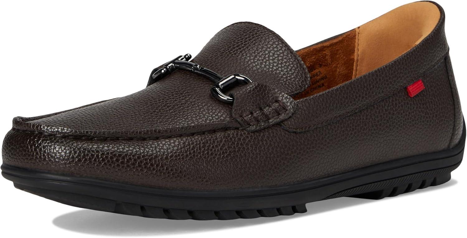 imageMarc Joseph New York Mens Casual Hands Free Slip on Buckle LoafersMocha Grainy Leather