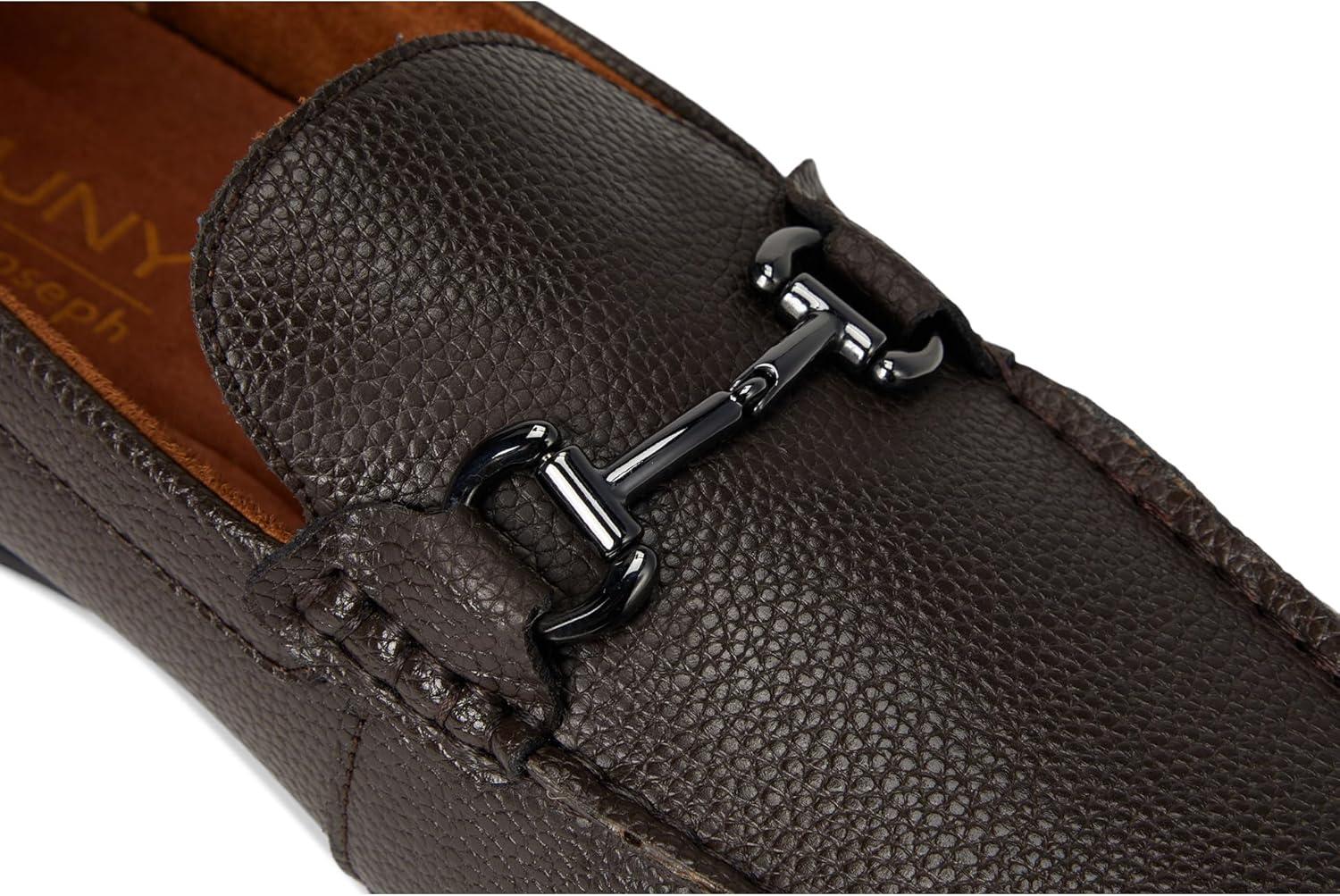 imageMarc Joseph New York Mens Casual Hands Free Slip on Buckle LoafersMocha Grainy Leather