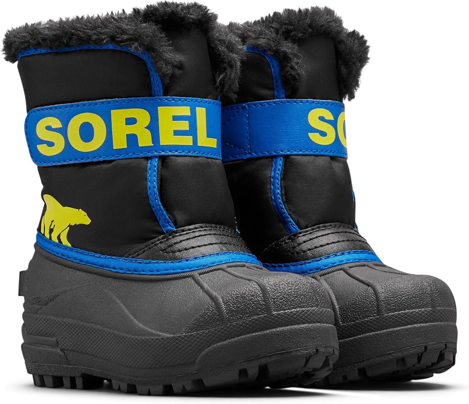 imageSOREL Youth Snow Commander Snow Boots for KidsBlack Super Blue